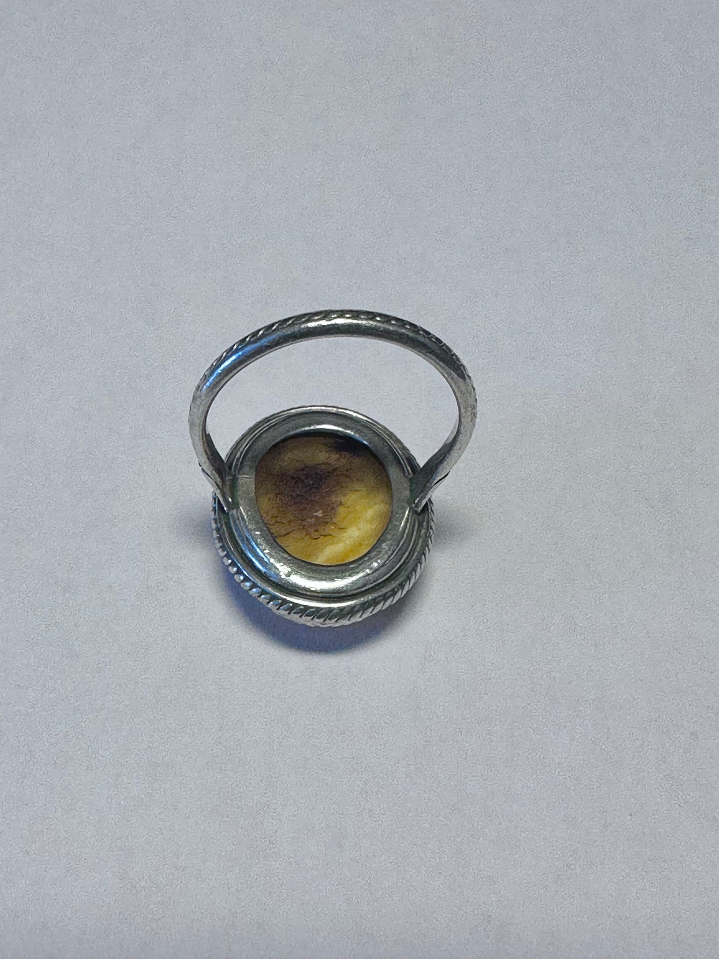 Butterscotch natural amber ring in silver