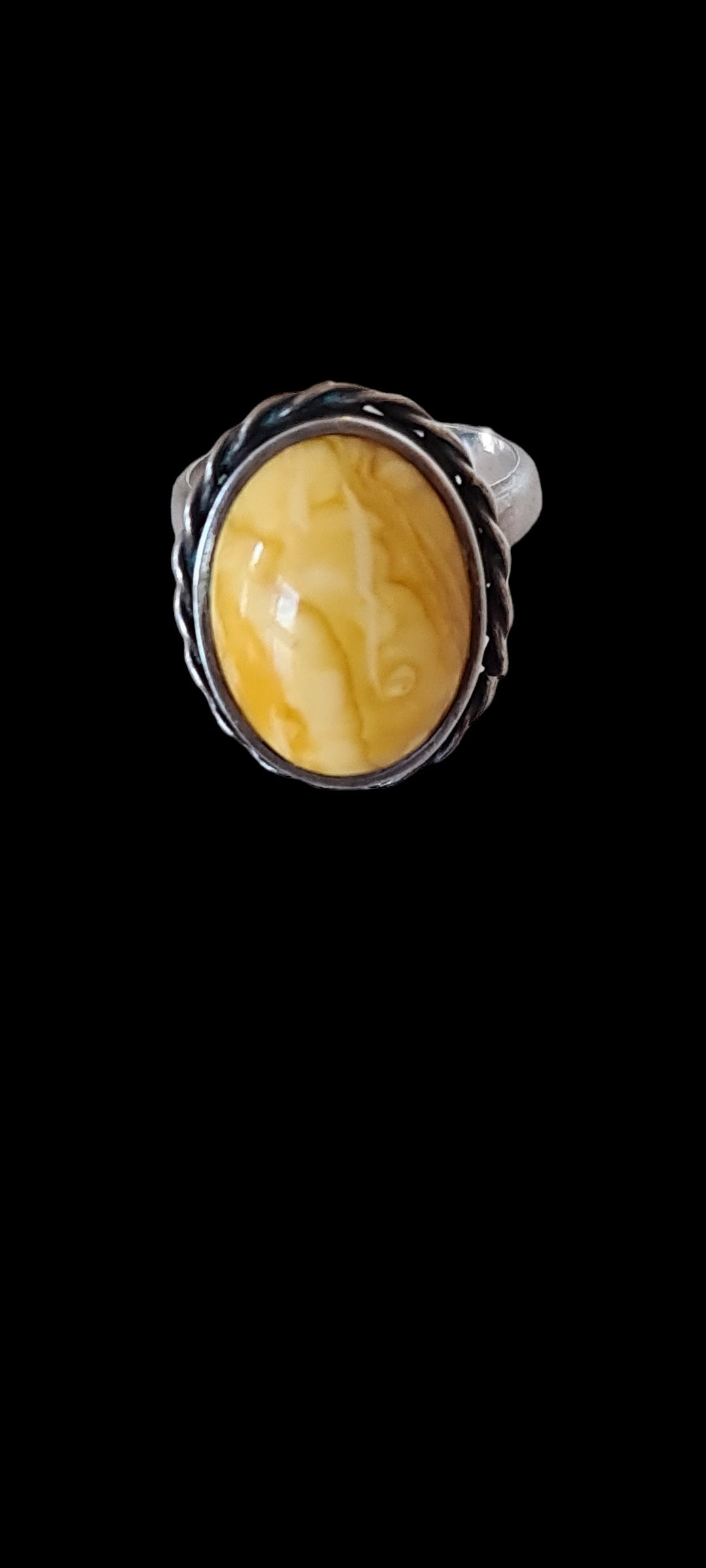 Natural amber ring in 835 vintage.