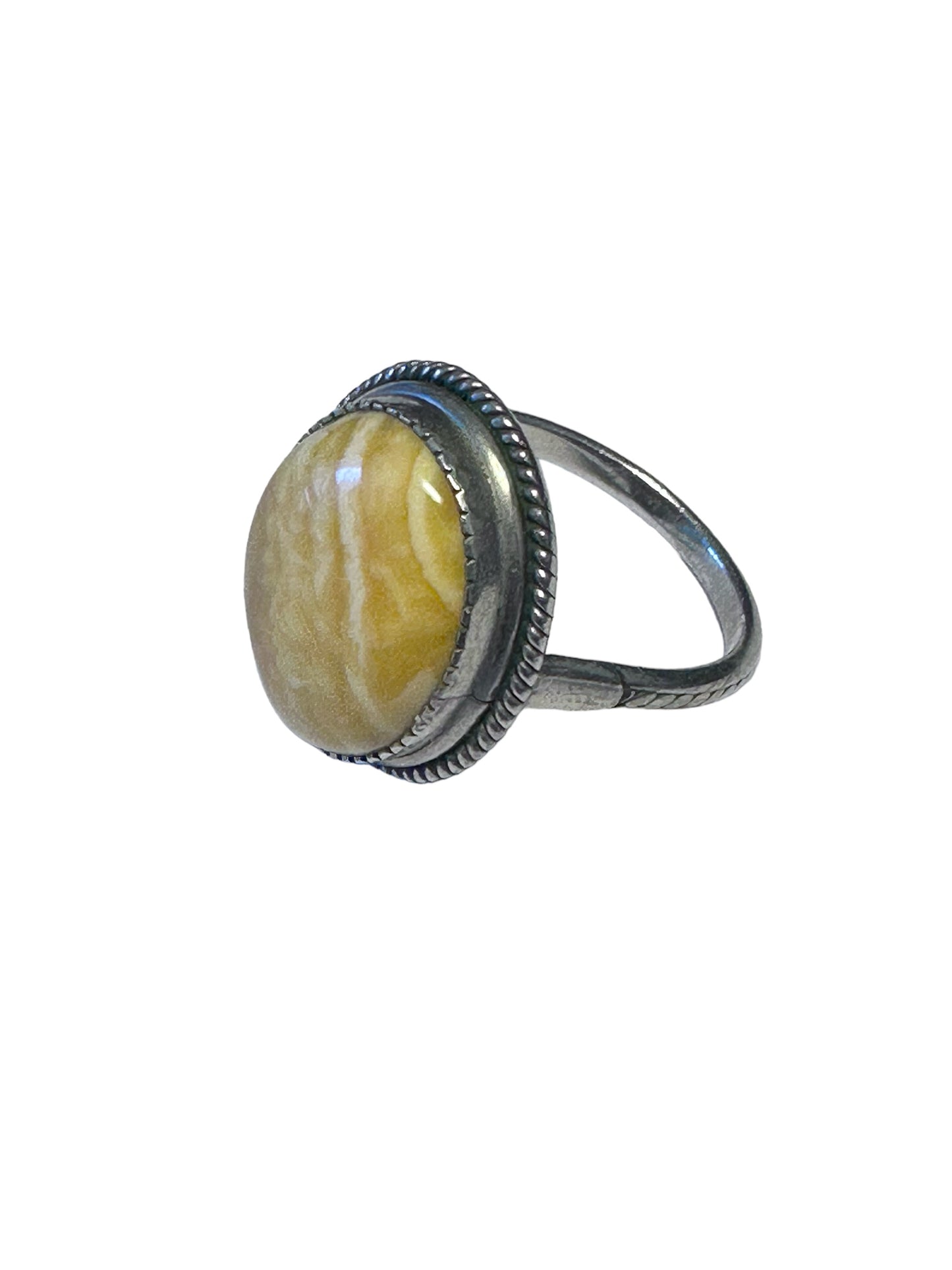 Butterscotch natural amber ring in silver