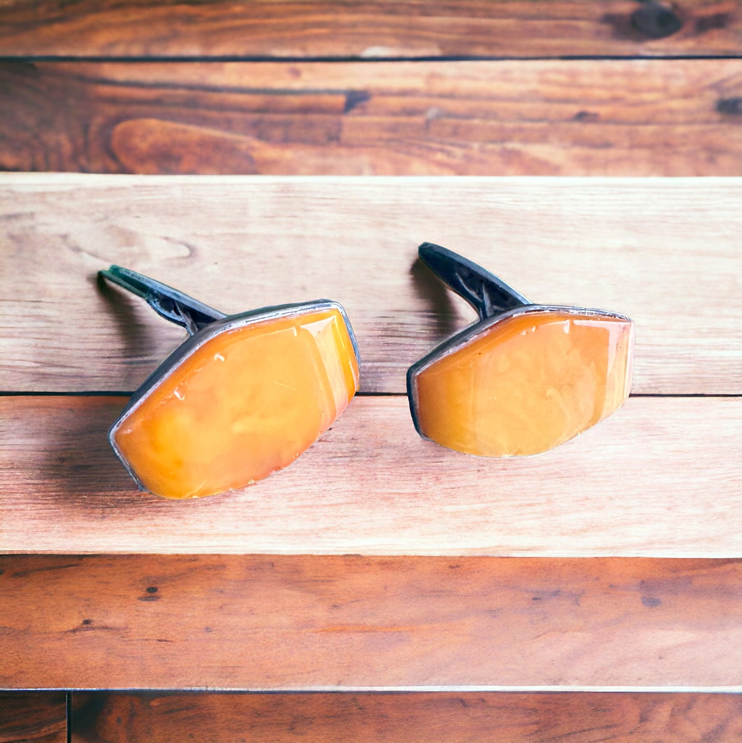 Rare natural amber cufflinks