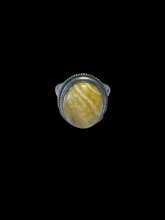 Butterscotch natural amber ring in silver